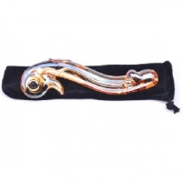 Glass Vibrator Golden Dragon Single Speed